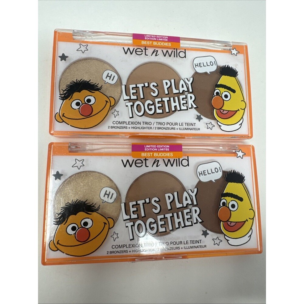 2x Wet n Wild Sesame Street Highlighter & 2 Bronzers BEST BUDDIES Blush Trio NEW